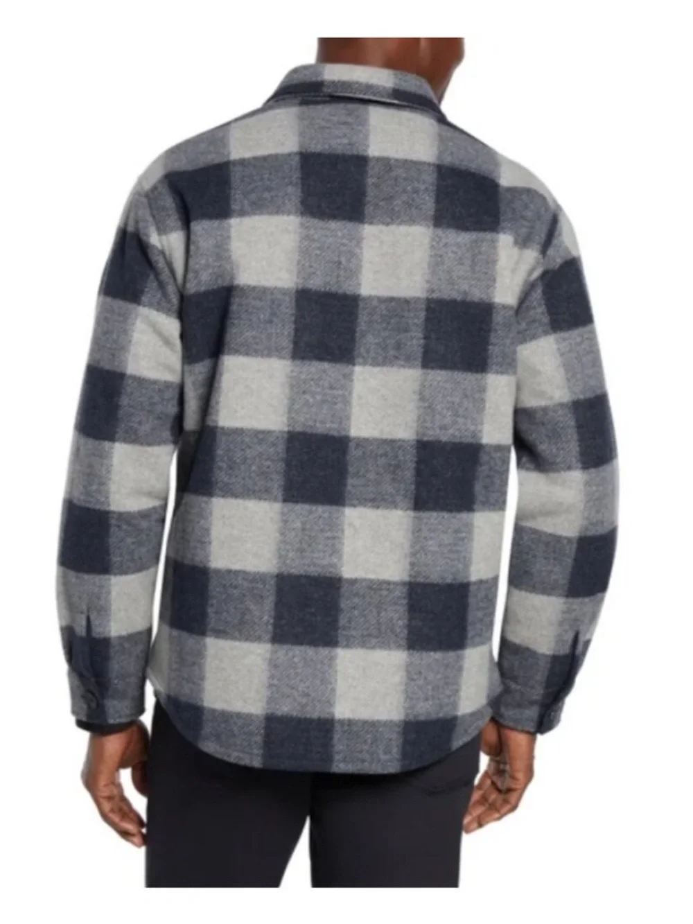 Banana Republic Navy Gray Plaid Heritage Shirt Jacket Shacket Size Large